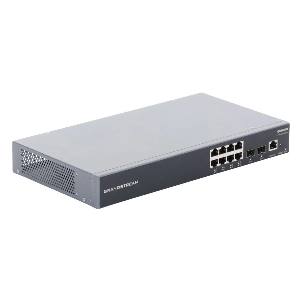 Switch Gigabit Administrable / 8 puertos 10/100/1000 Mbps + 2 Puertos SFP Uplink / Compatible con GWN Cloud. – vista 2