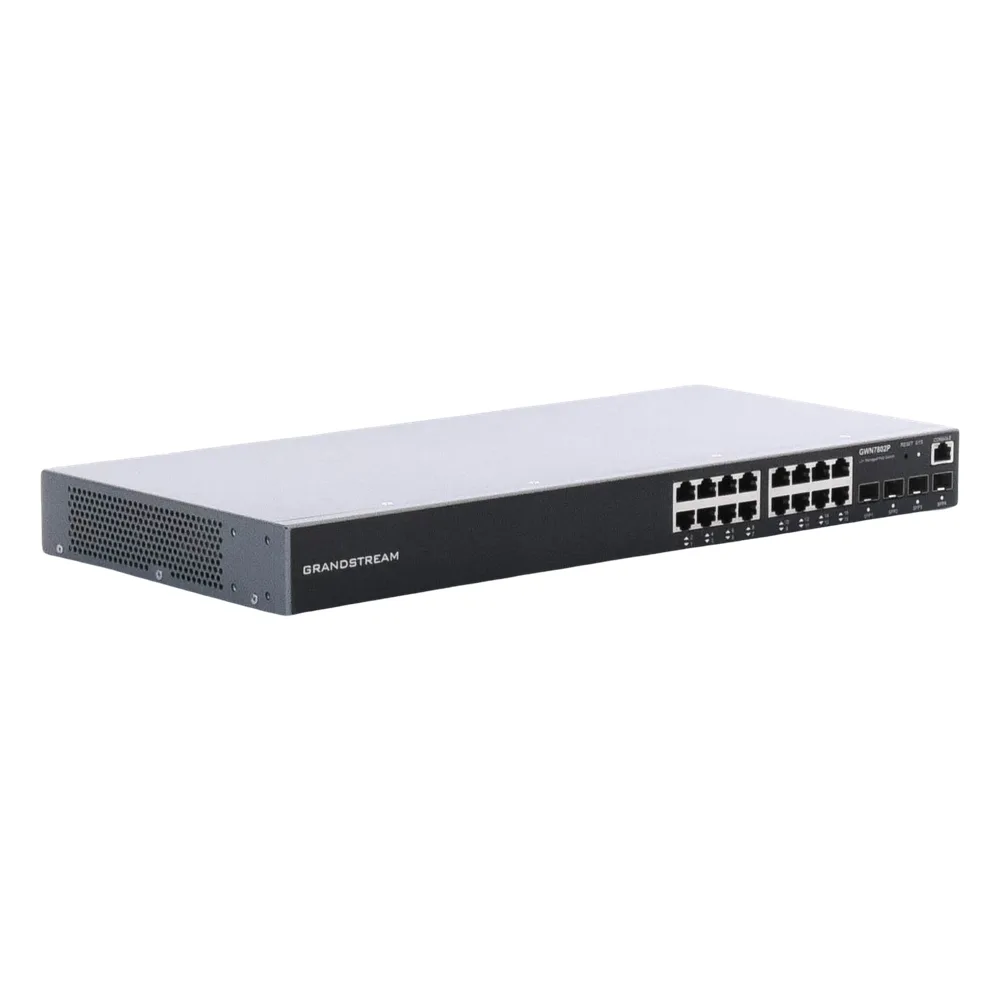 Switch Gigabit PoE+ Administrable / 16 puertos 10/100/1000 Mbps + 4 Puertos SFP Uplink / Hasta 240W / Compatible con GWN Cloud. – vista 5