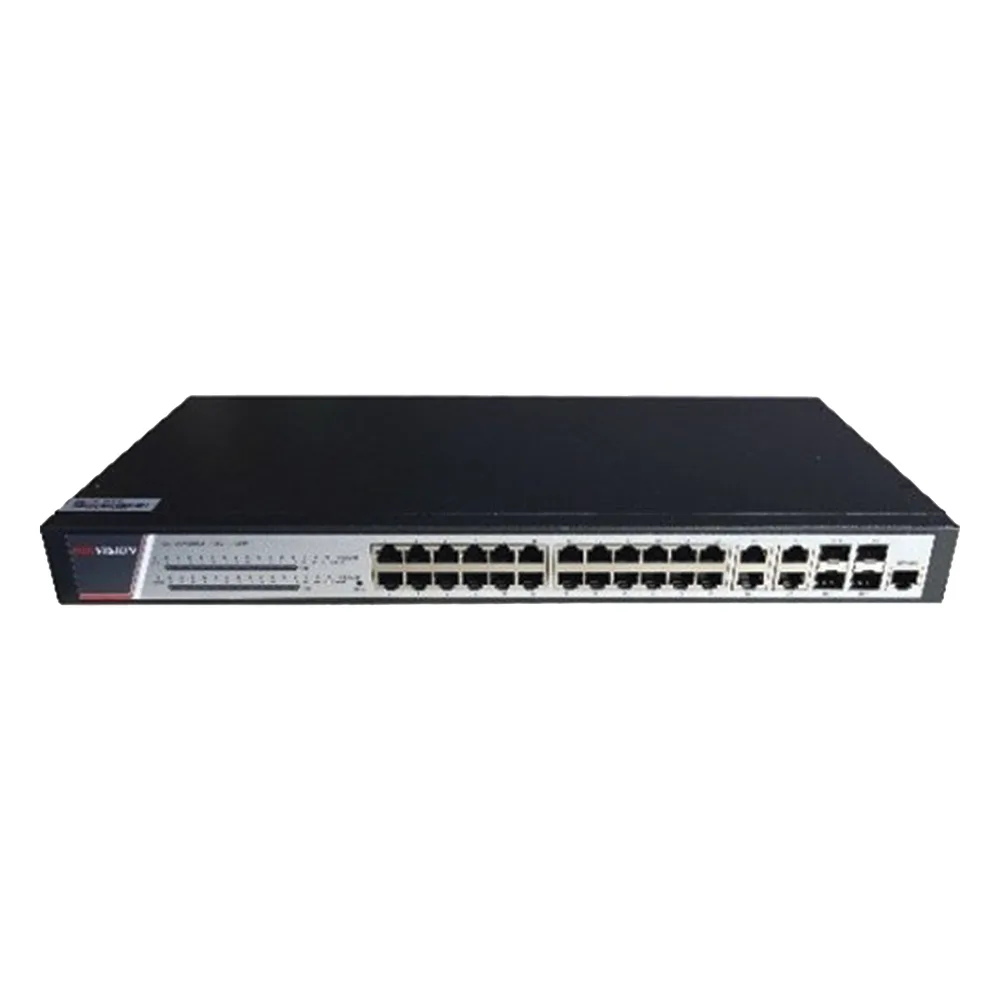 Switch Gigabit PoE+ / Administrable / 24 Puertos 1000 Mbps PoE+ / 4 Puertos 1000 Mbps + 4 Puertos SFP de Uplink / 370 Watts / Soporta IGMP