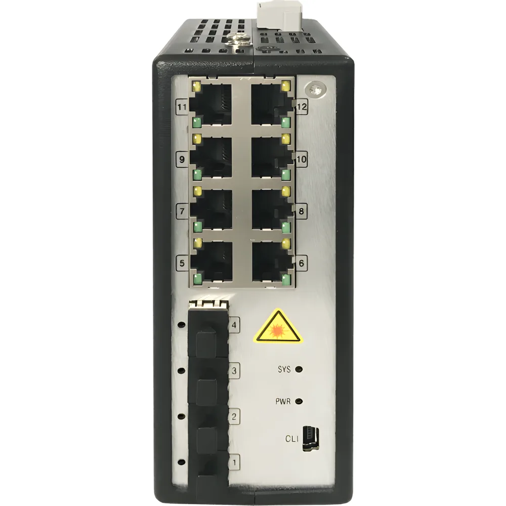 Switch Gigabit PoE+ / Industrial / Administrable / 8 Puertos Gigabit PoE+ (30 W) / 4 Puertos SFP / 250 W Total / 48 a 57 VCD / Ideal para Proyectos – vista 2