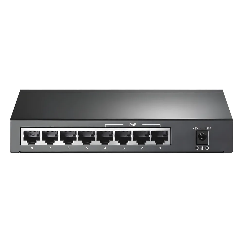 Switch Gigabit PoE+ no administrable de 8 puertos 10/100/1000 Mbps, solo 4 puertos PoE, para escritorio – vista 2