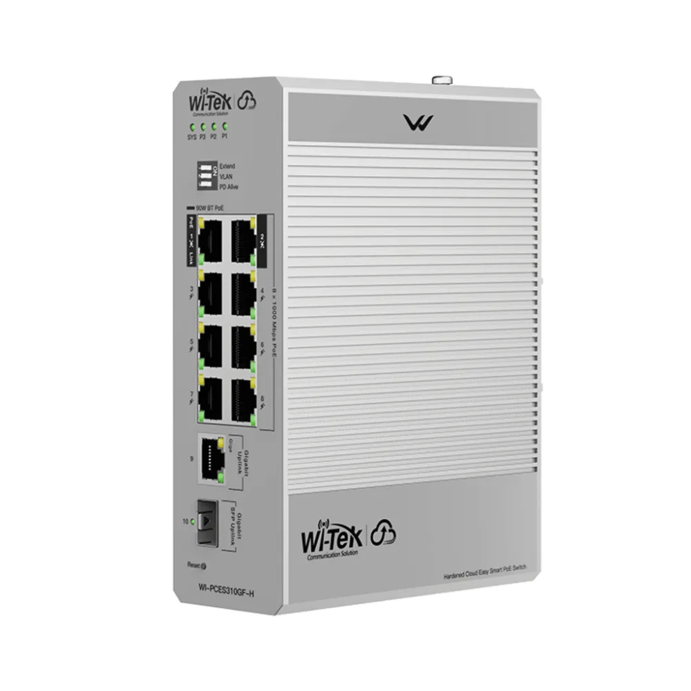 Switch Industrial PoE / 8 Puertos Gigabit PoE / 110W-270W Budget / SFP / DIN-Rail / -30°C a 65°C / Fanless – vista 4