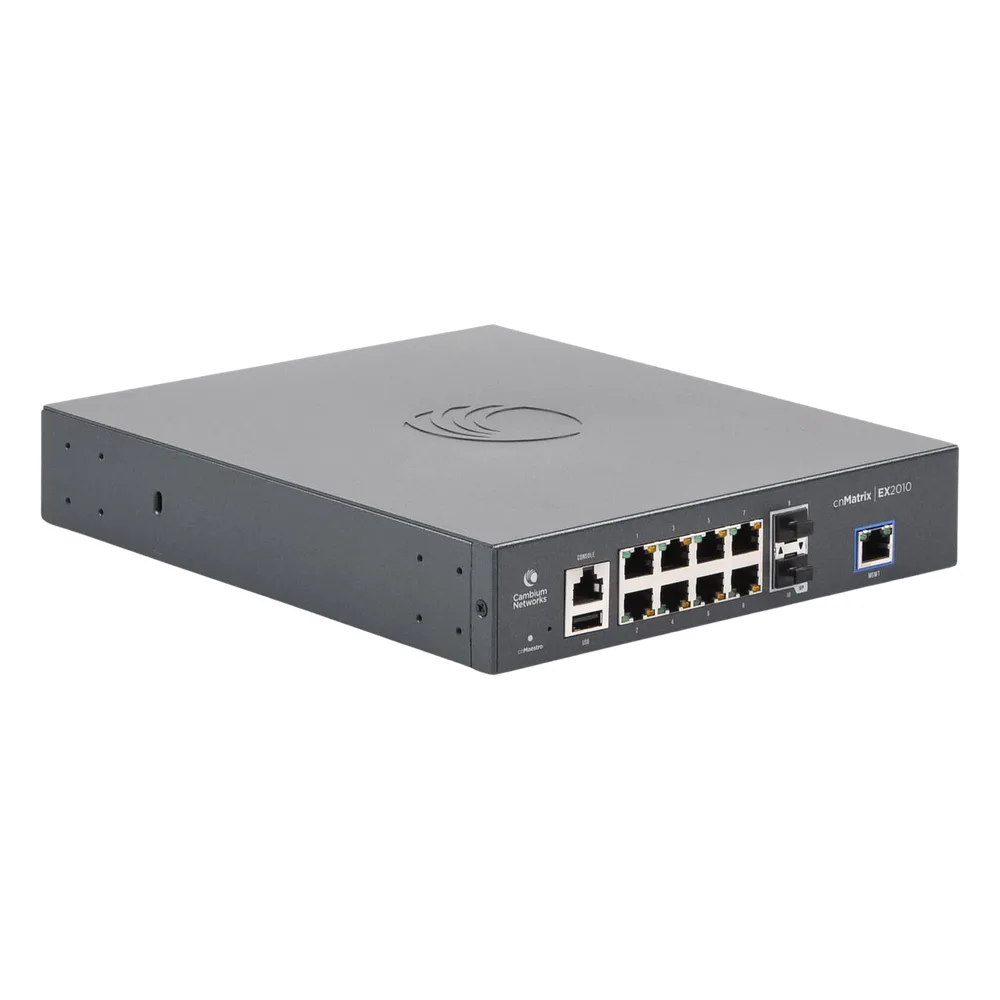 Switch inteligente cnMatrix EX2010 capa 3 de 13 puertos (8 Ethernet Gigabit, 2 SFP, 1 consola, 1 MNGMT, 1 USB) administración desde la Nube – vista 5