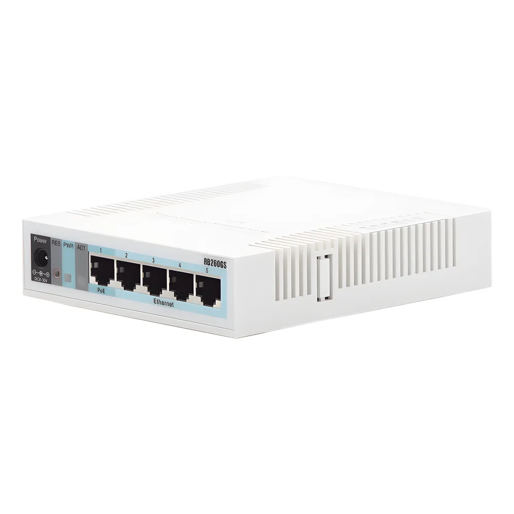 Switch Mikrotik 5 puertos Gigabit Ethernet y 1 SFP – vista 4