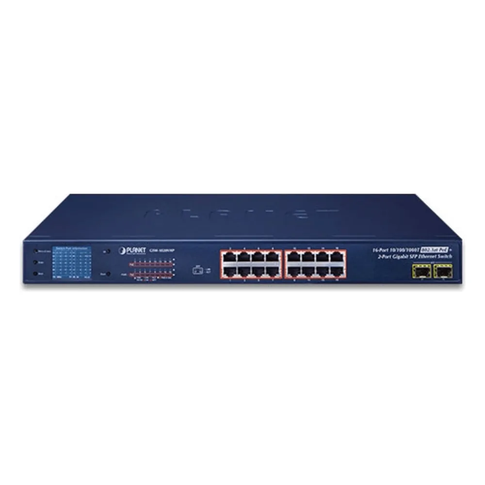 Switch No Administrable PoE+ Extender, Aislamiento VLAN de 16 Puertos Gigabit +, 2 Combo TP/SFP y Pantalla – vista 2