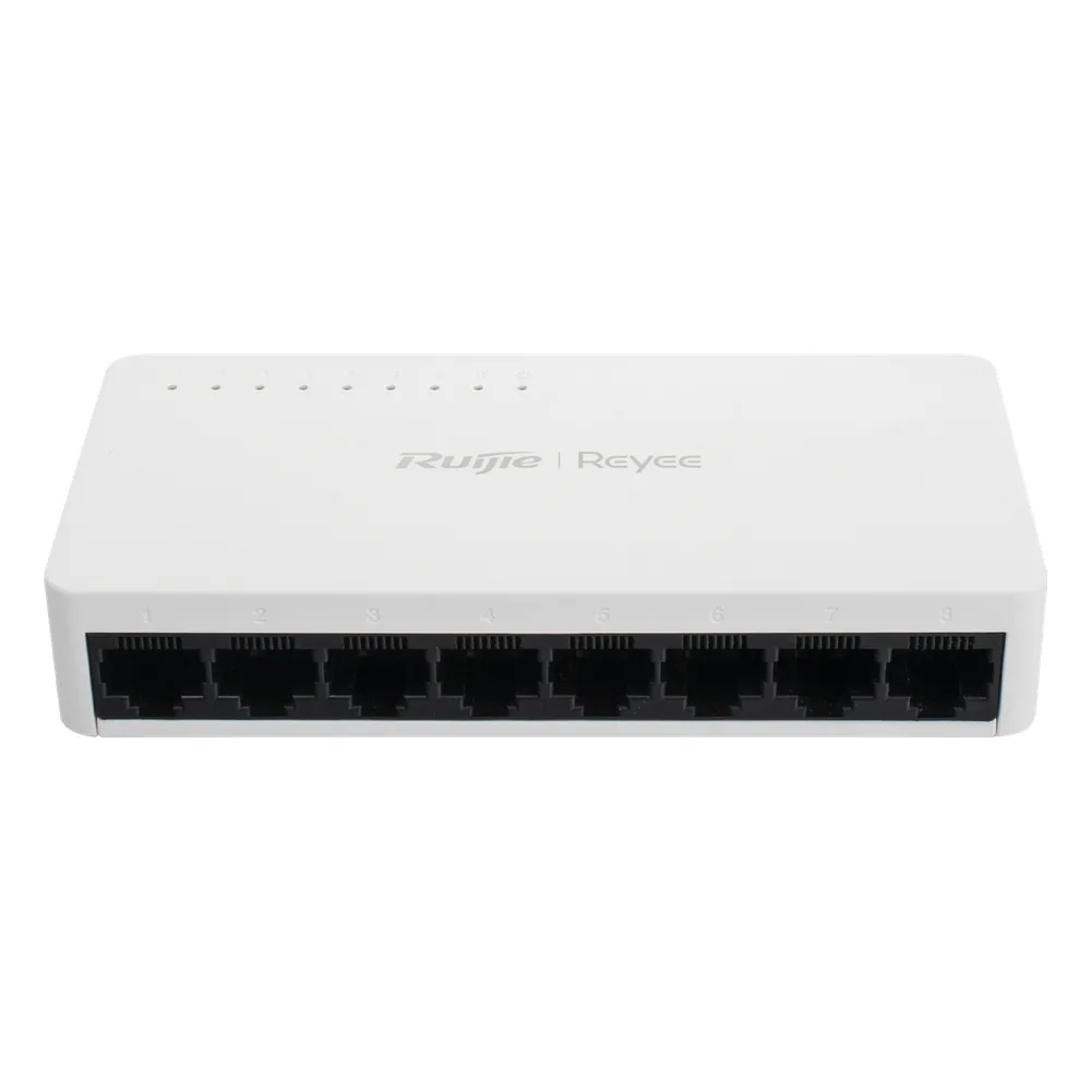 Switch no administrable, Visible en la Topología de la Nube, con 8 puertos 10/100 Mbps
