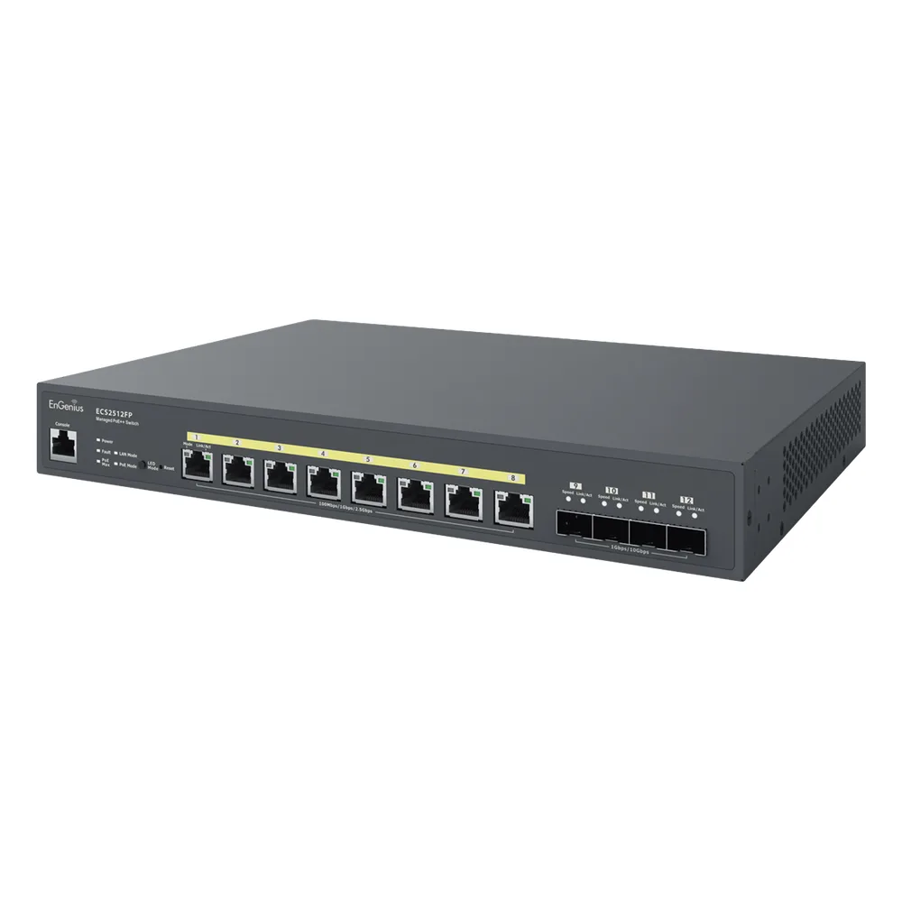 Switch PoE ++ Administrable en Nube Capa 2  de 8 puertos PoE  de 2.5 Gbps, Hasta 240 W, 4 puertos de SFP – vista 3