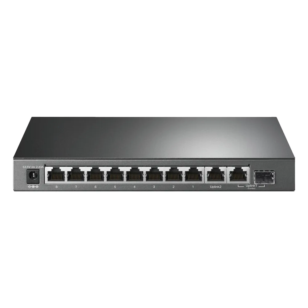 Switch PoE+ No Administrable De Escritorio 10 Puertos / 8 puertos 10/100/1000 Mbps PoE af/at Inteligiente / Presupuesto 123 W / Modo Extendido hasta 250 metros