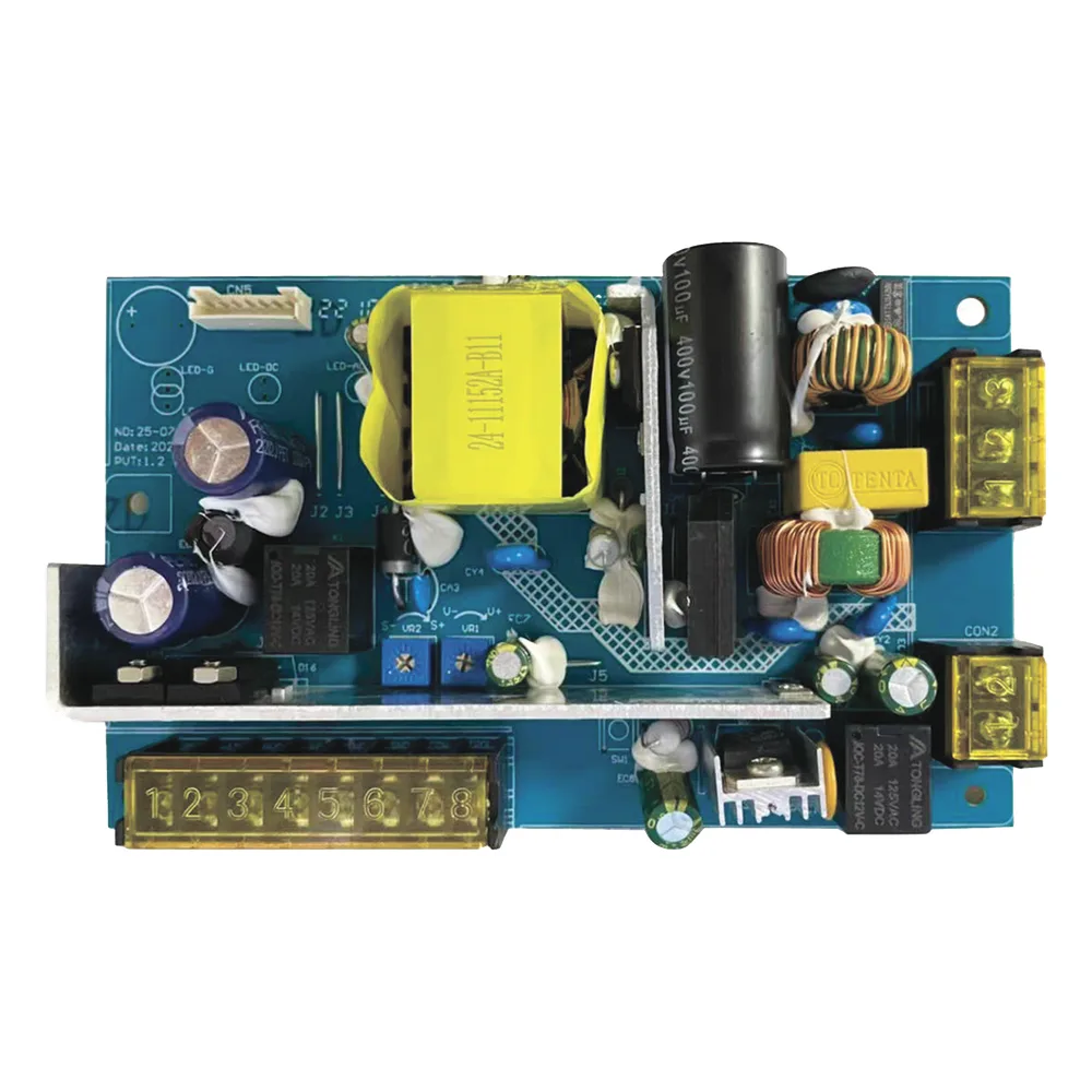 Tablilla de Fuente de alimentación de 1 salida 11-15 Vcc 5 A / Compatible con batería de respaldo y temporizador integrado / Voltaje de entrada 96-264 Vca