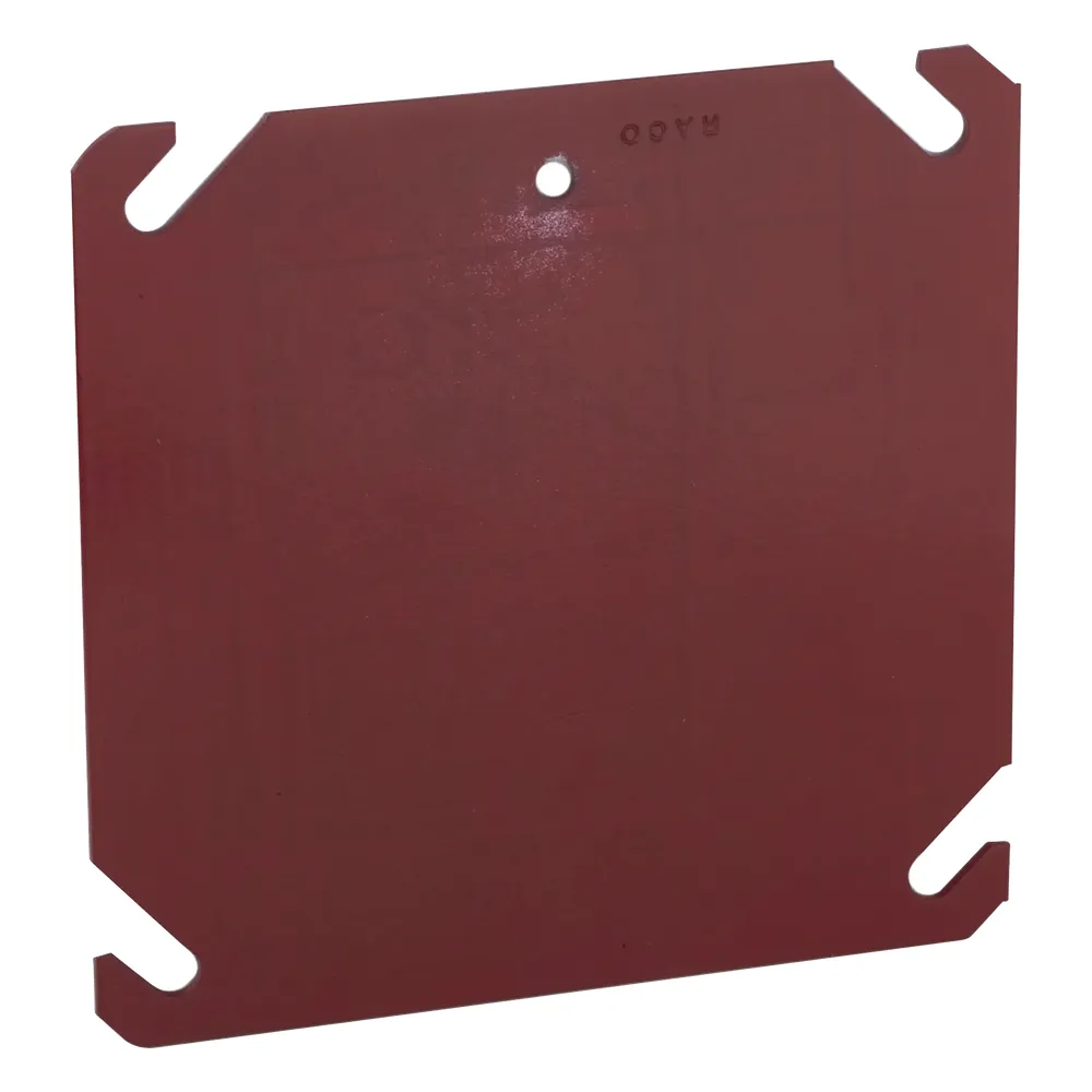 Tapa Cuadrada Para Caja Galvanizada de 4" / Color Rojo.