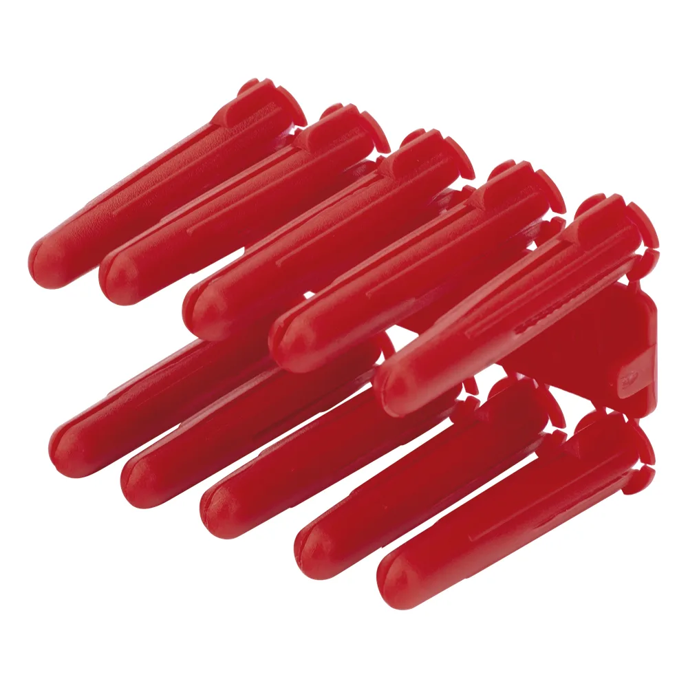 Taquete de 1/4  plástico paquete de 100 piezas para fijar objetos con tornillo en muros y techos de concreto o superficies sólidas, compatible con tornillo TH10X de 10 x 1 1/2"  (1103-03100)