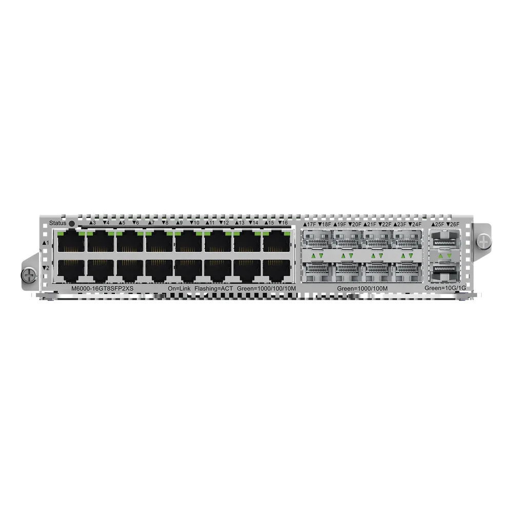 Tarjeta de Red con 16 puertos RJ45 1Gb, 8 puertos SFP 1Gb y 2 puertos SFP+ 10Gb para Chasis RG-NBS6002 – vista 2