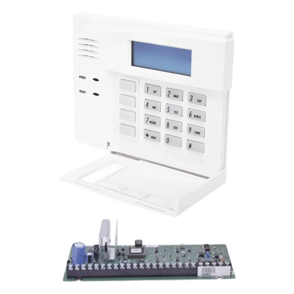 Tarjeta electrónica de panel de alarma de 48 zonas con teclado numérico de palabras fijas, sin gabinete, compatible con serie inalámbrica 5800