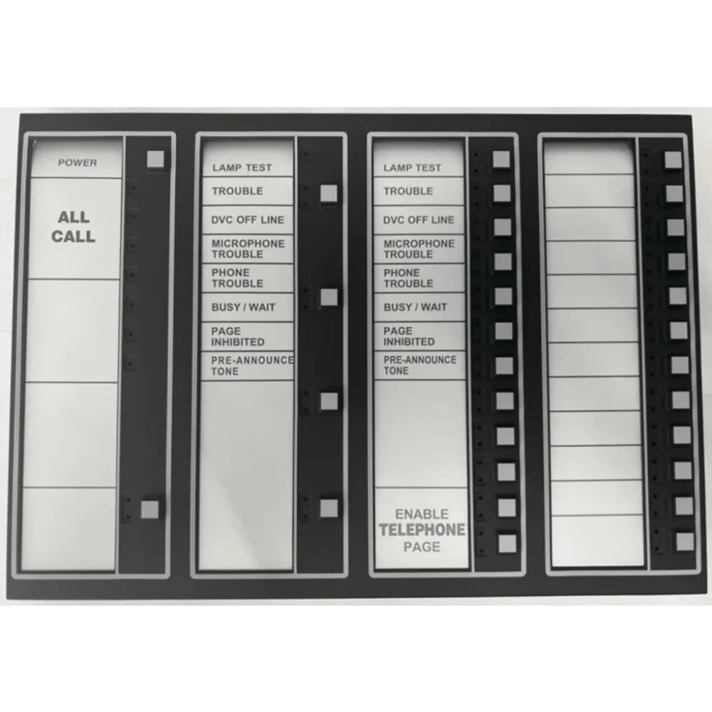 Teclado con pantalla para el sistema de audio DVC-EM de NOTIFIER, 24 botones programables y funciones de llamada general