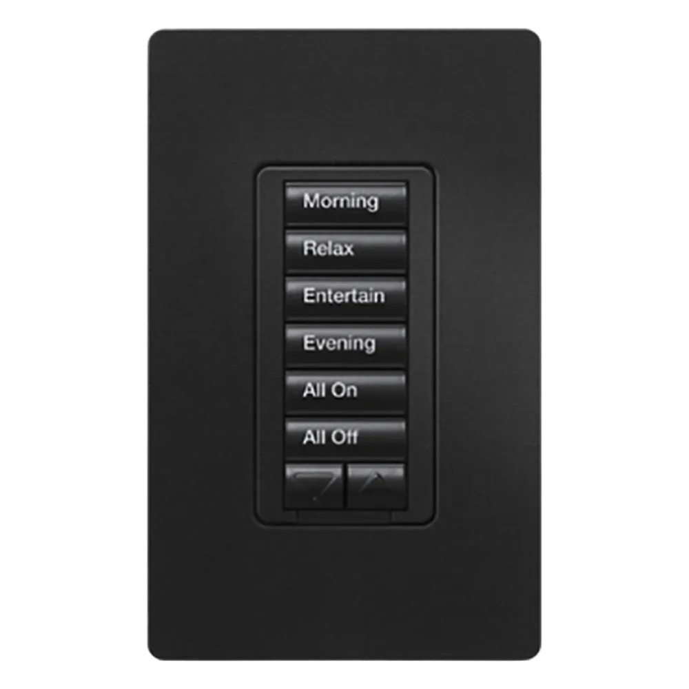 Teclado híbrido seeTouch con dimmer integrado, 6 botones y subir/bajar, 450 W, para RadioRA 2