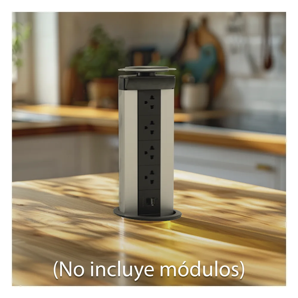 Teleblock Simon K45 para Voz, Datos, Multimedia o Contactos Eléctricos / Capacidad para 4 Módulos K45 / Apertura Manual con Tapa Abatible / Instalación en Mobiliario de Oficina o Comercial / (KTL204CY) – vista 4