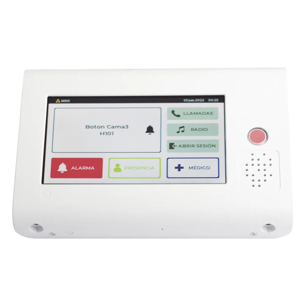 Terminal Inteligente para Habitación Hospitalaria / Pantalla Táctil 7" / RFID 125 kHz / VoIP SIP / PoE IEEE 802.3af / Bus RS485 / Carcasa Antibacteriana – vista 2