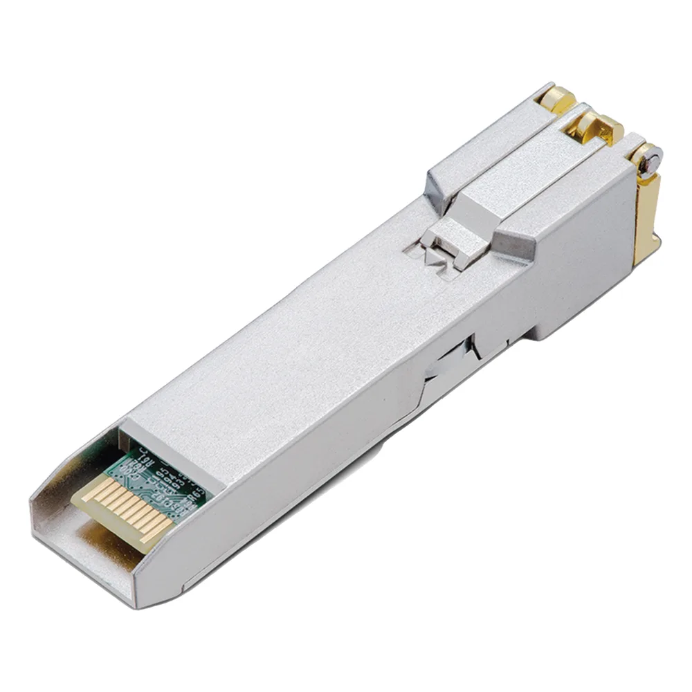 Transceptor mini-GBIC SFP+ RJ45 / Admite 10GBASE-T, 5GBASE-T, 2.5GBASE-T, 1000BASE-T y 100BASE-TX /  Distancia Hasta 30 metros / Conector RJ45 (10G) – vista 2