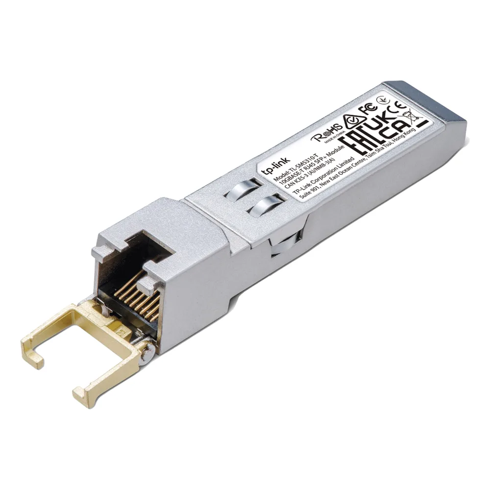 Transceptor mini-GBIC SFP+ RJ45 / Admite 10GBASE-T, 5GBASE-T, 2.5GBASE-T, 1000BASE-T y 100BASE-TX /  Distancia Hasta 30 metros / Conector RJ45 (10G) – vista 3