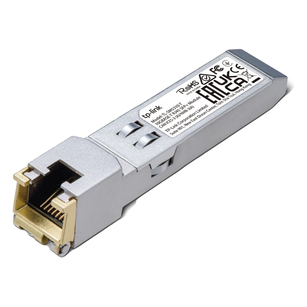 Transceptor mini-GBIC SFP+ RJ45 / Admite 10GBASE-T, 5GBASE-T, 2.5GBASE-T, 1000BASE-T y 100BASE-TX / Distancia Hasta 30 metros / Conector RJ45 (10G)