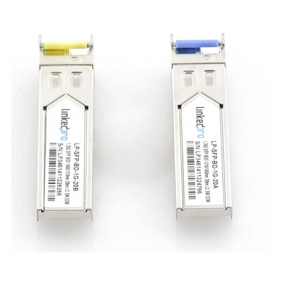 Transceptores Ópticos Bidireccionales SFP (Mini-Gbic) / Monomodo 1310 & 1550 nm / 1.25 Gbps / 1000BASE-BX / Conector LC/UPC Simplex / DDM / Hasta 20 km / 2 Piezas – vista 2