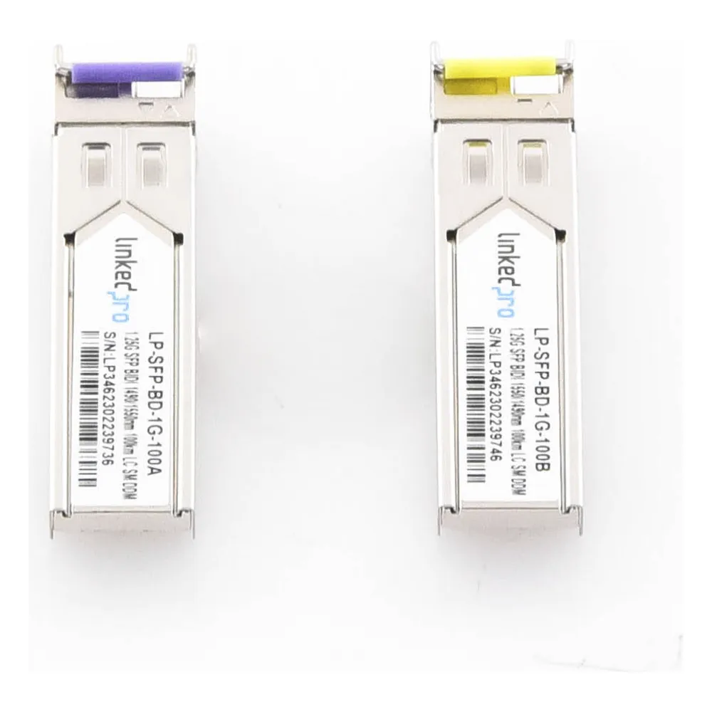 Transceptores Ópticos Bidireccionales SFP (Mini-Gbic) / Monomodo 1490 & 1550 nm / 1.25 Gbps / 1000BASE-BX / Conector LC/UPC Simplex / DDM / Hasta 100 km / 2 Piezas – vista 2