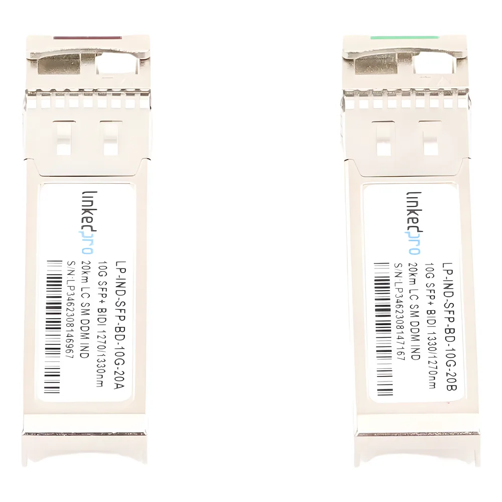 Transceptores Ópticos Industriales Bidireccionales SFP+ (Mini-Gbic) / Monomodo 1270 & 1330 nm / 10 Gbps / 10GBASE / Conector LC/UPC Simplex / DDM / Hasta 20 km / 2 Piezas – vista 3