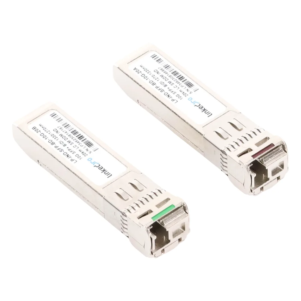 Transceptores Ópticos Industriales Bidireccionales SFP+ (Mini-Gbic) / Monomodo 1270 & 1330 nm / 10 Gbps / 10GBASE / Conector LC/UPC Simplex / DDM / Hasta 20 km / 2 Piezas – vista 4