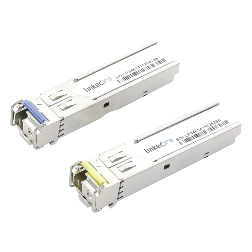 Transceptores Ópticos Industriales Bidireccionales SFP+ (Mini-Gbic) / Monomodo 1270 & 1330 nm / 10 Gbps / 10GBASE / Conector LC/UPC Simplex / DDM / Hasta 20 km / 2 Piezas