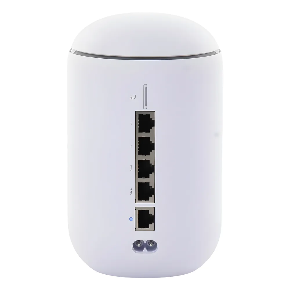 UniFi Dream Router con WiFi 6, 4 puertos LAN Gigabit de los cuales 2 son POE 802.3af. Aplicaciones UniFi Network, Protect y Access pre-instaladas. Pantalla LCD – vista 3