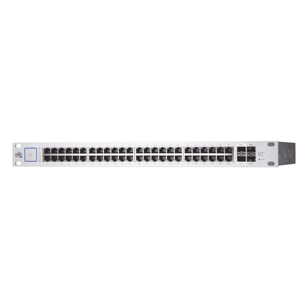 UniFi Switch PoE+/ Pasivo 24V, Administrable de 48 puertos 10/100/1000 Mbps, 2 puertos SFP Gigabit , 2 puertos SFP+ 10 G, 500W