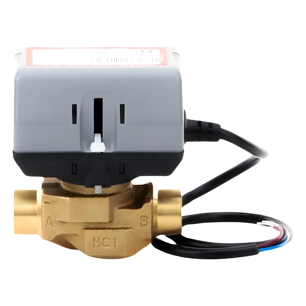 Válvula de zona motorizada de 2 vías 3/4 pulgada BSPT con actuador de 200 a 240 VAC para calefacción y aire acondicionado – vista 2