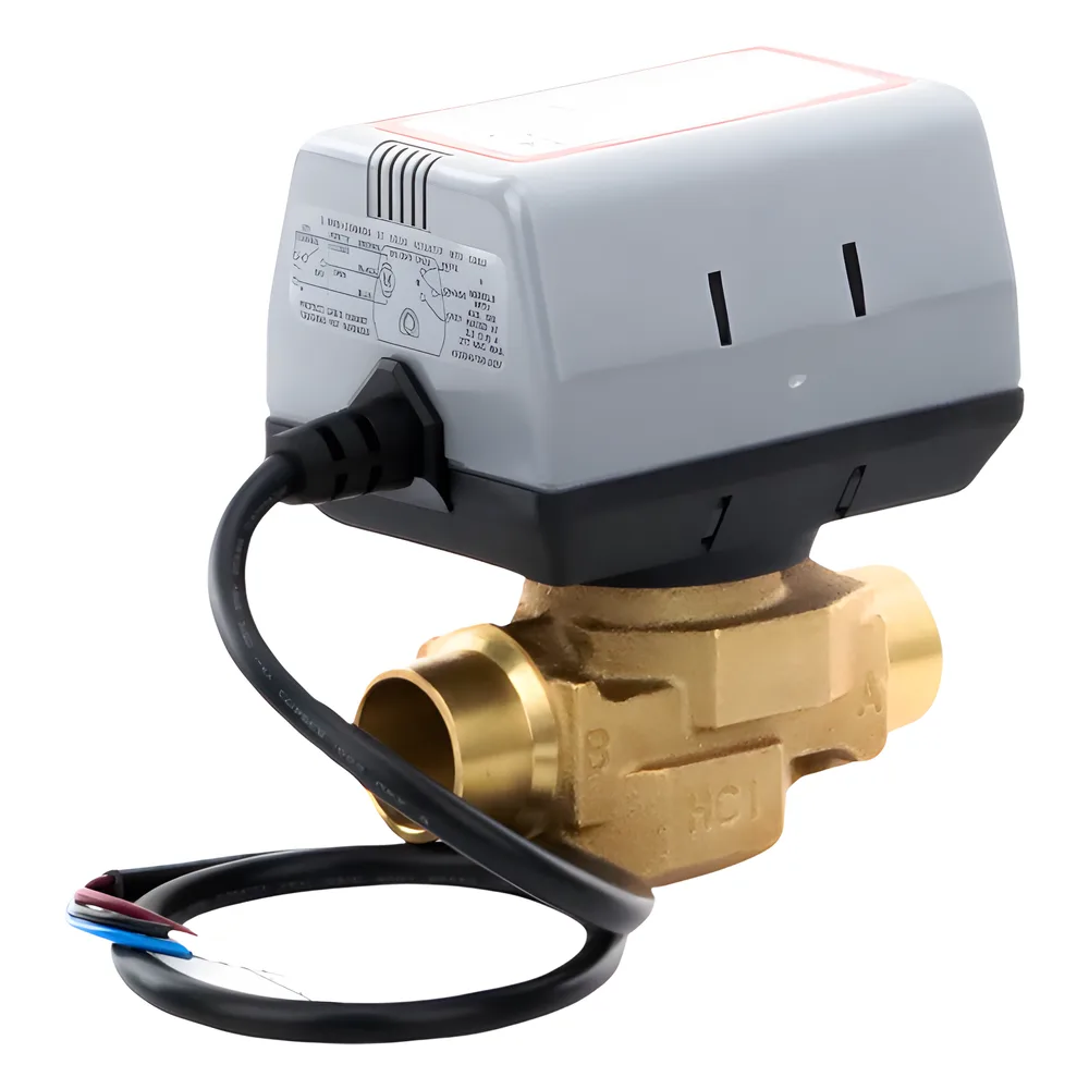 Válvula de zona motorizada de 2 vías 3/4 pulgada BSPT con actuador de 200 a 240 VAC para calefacción y aire acondicionado – vista 4