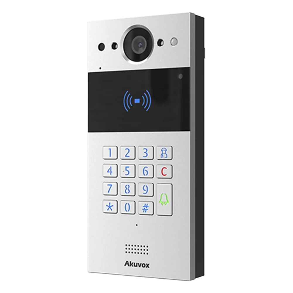 Videoportero SIP / Teclado y Lector de Tarjeta / Notificación App / Notificación Llamada Telefónica / Configuración en la Nube / POE / IP65 / Cámara de 2 MP / NFC / PIN Temporal para Visitas / Control de 2 Puertas – vista 3