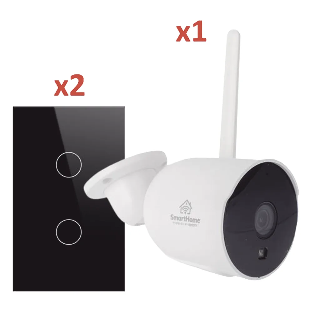(Wifi) KIT 1 camara Wifi y 2 apagadores inteligentes Wifi