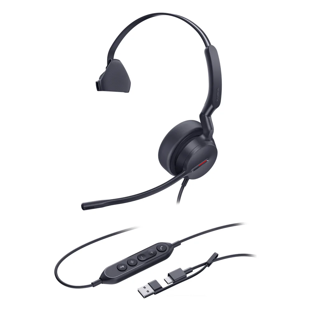 Yealink UH44 Mono, versión Microsoft Teams, cancelación de ruido USB-C/A con indicador de ocupado – vista 3