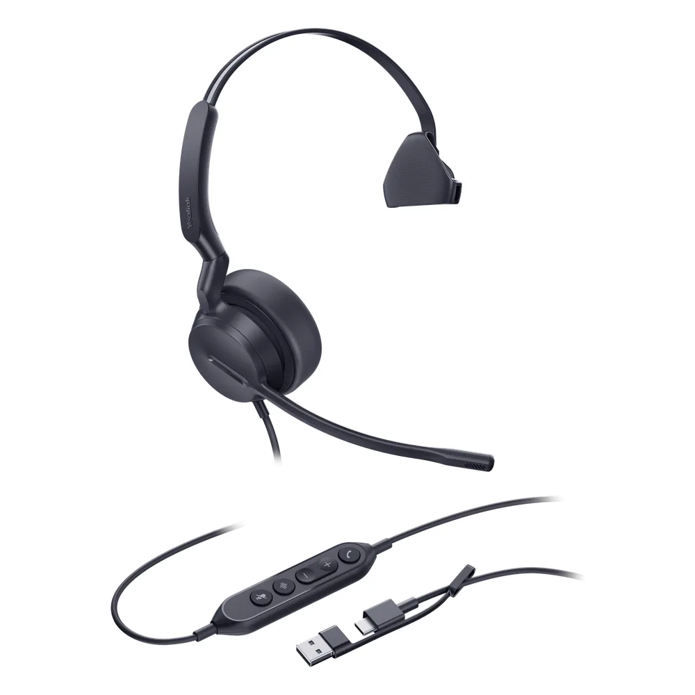 Yealink UH44 Mono, versión Microsoft Teams, cancelación de ruido USB-C/A con indicador de ocupado