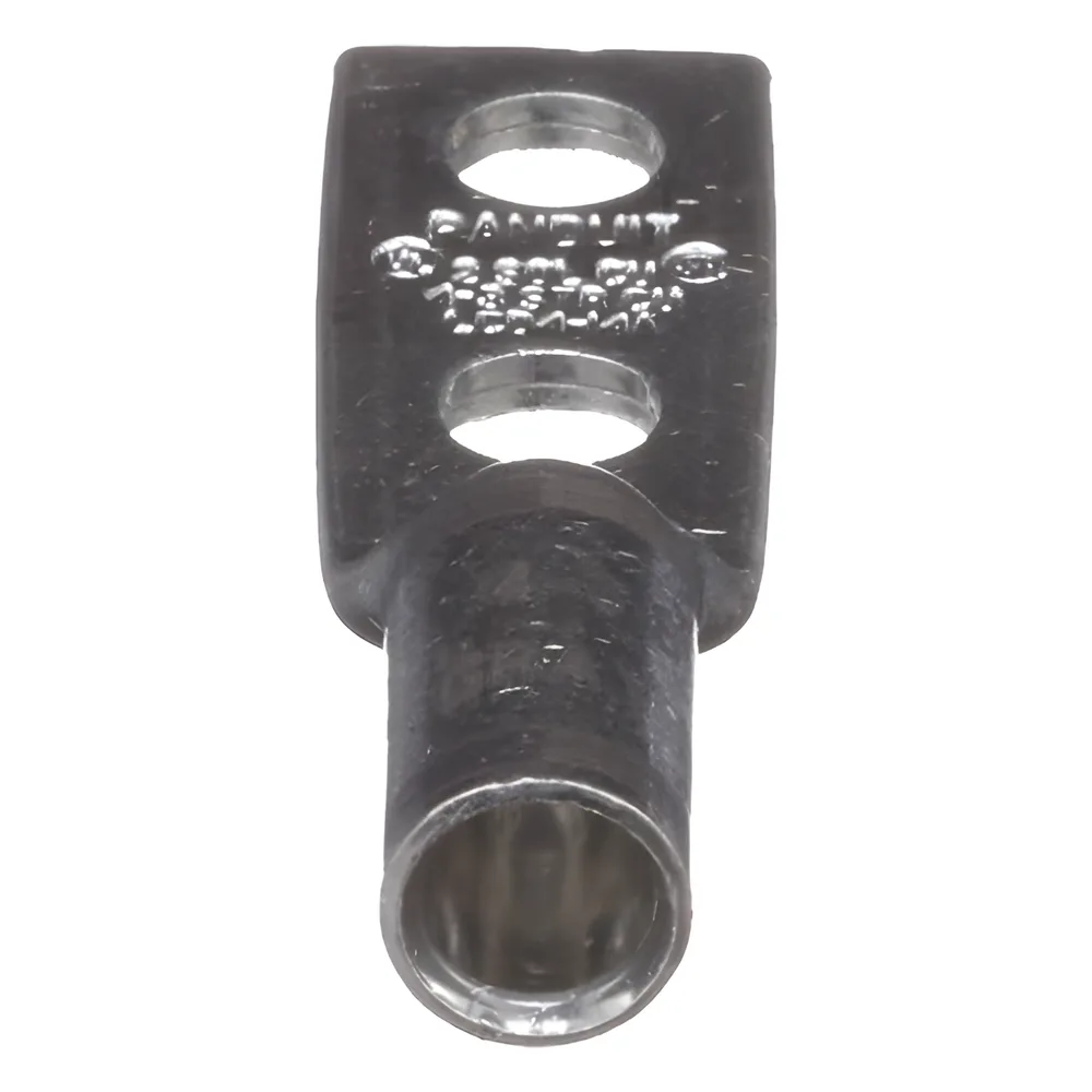 Zapata de compresión LCD4-14A-L para cal. 4 Awg, Doble barreno para tornillo prisionero de 1/4, Espaciado de orificio 16mm, 1 Pz
